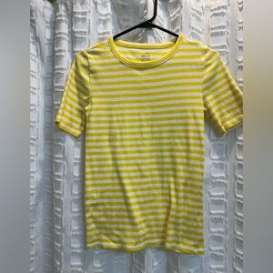 J. Crew Yellow and White Striped Tee